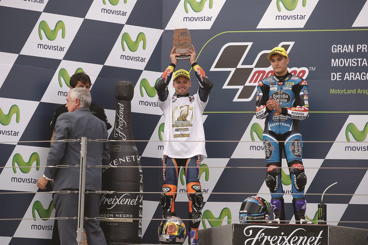 Brad Binder Podium Aragon 2016