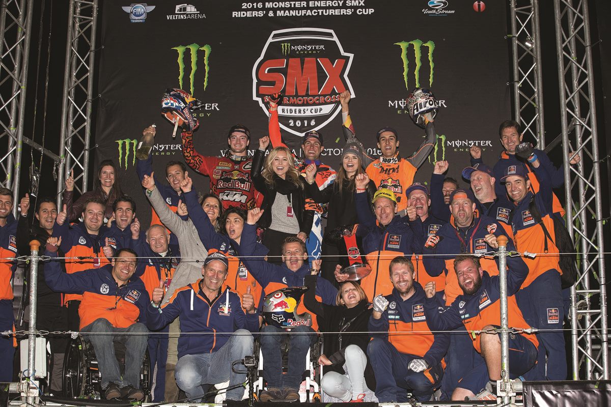 Red Bull KTM Factory Racing Team Podium VELTINS-Arena 2016