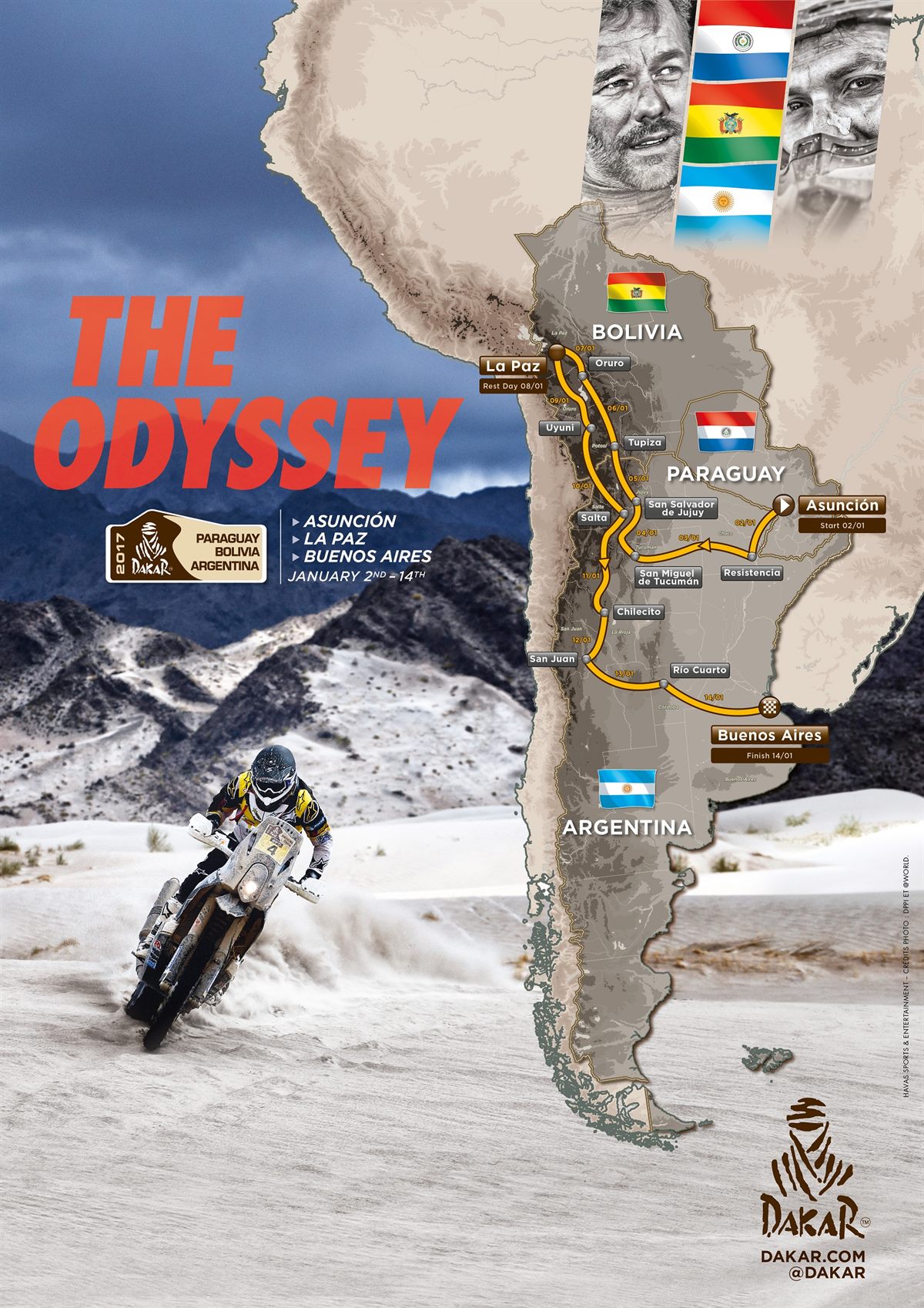 Route Dakar Rally 2017