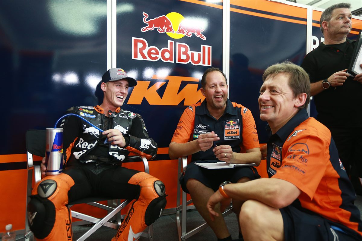 Pol Espargaro, Paul Trevathan & Mike Leitner Box Sepang 2017