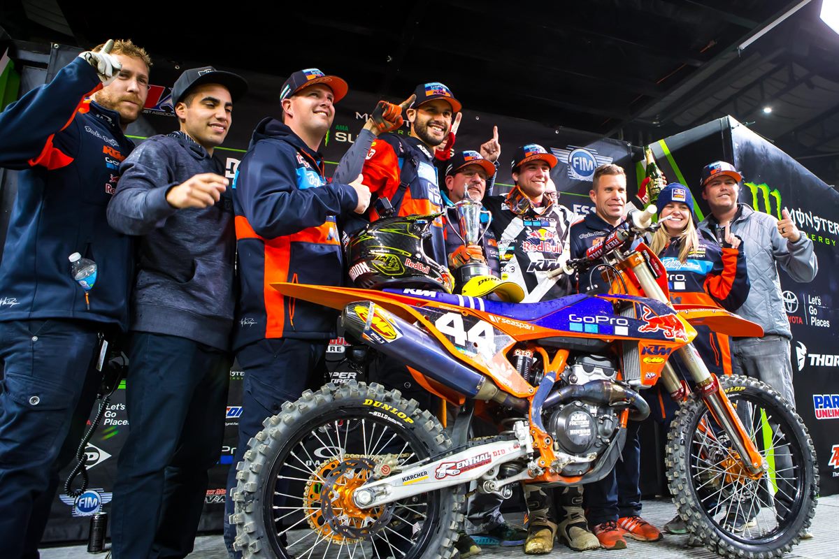 Jordon Smith & Team KTM 250 SX-F Podium Detroit 2017