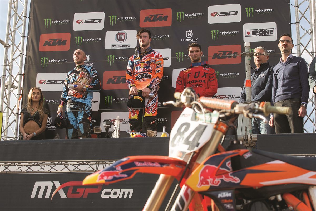 Jeffrey Herlings  & Tony Cairoli KTM 450 SX-F Podium Kegums 2017