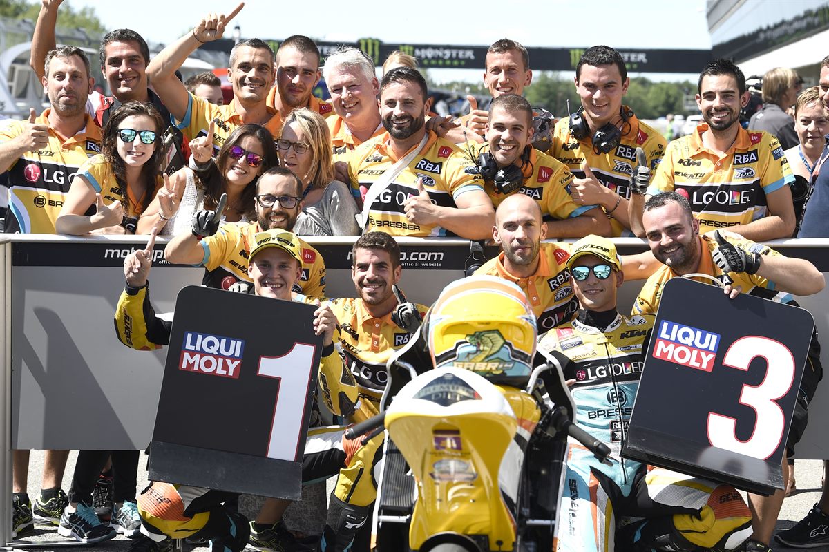 Gabriel Rodrigo, Juanfran Guevara & Team KTM RC250 GP Parc Ferme Automotodrom Brno 2017