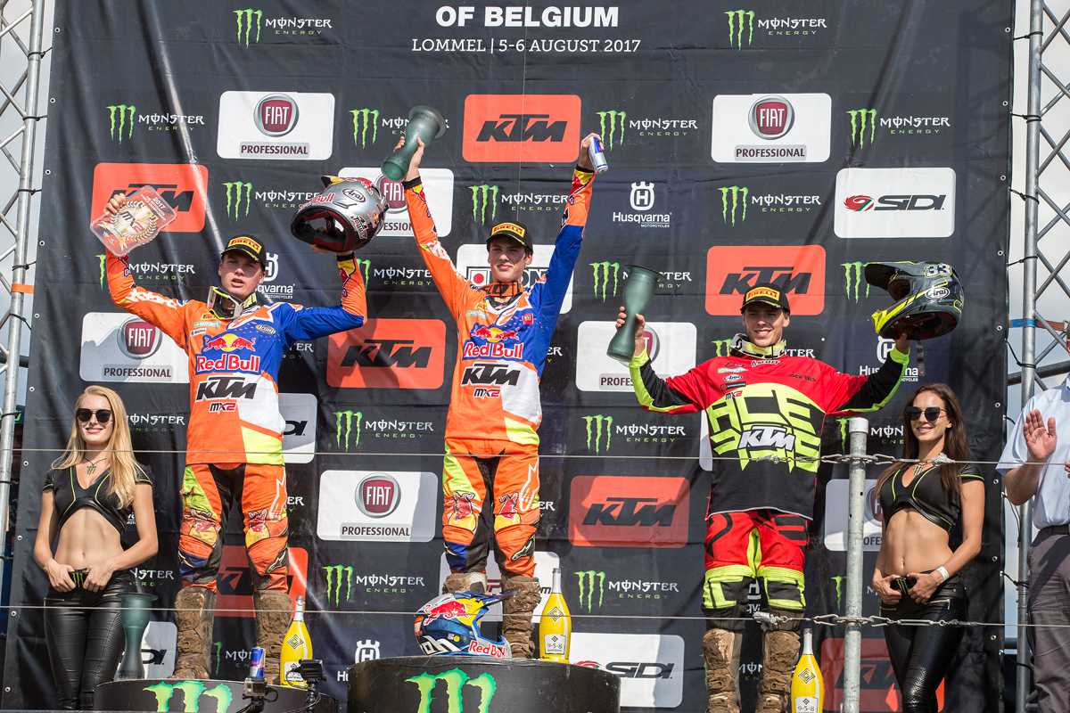MX2 podium at Lommel