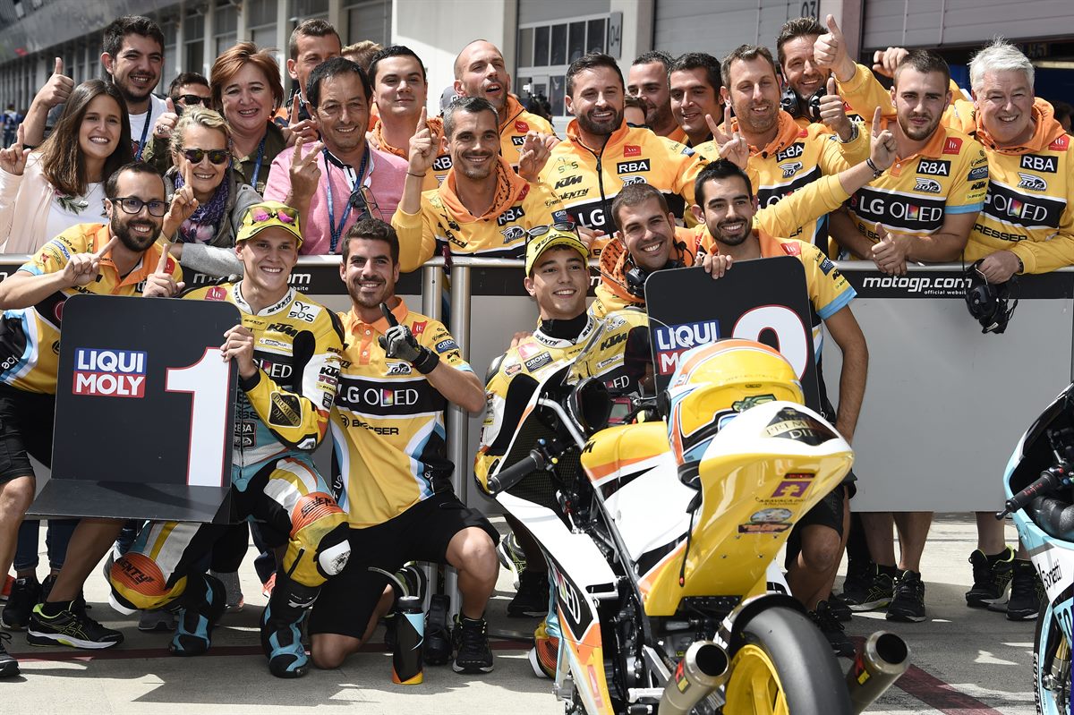 Gabriel Rodrigo, Juanfran Guevara & Team KTM RC250 GP Parc Ferme Red Bull Ring Spielberg 2017