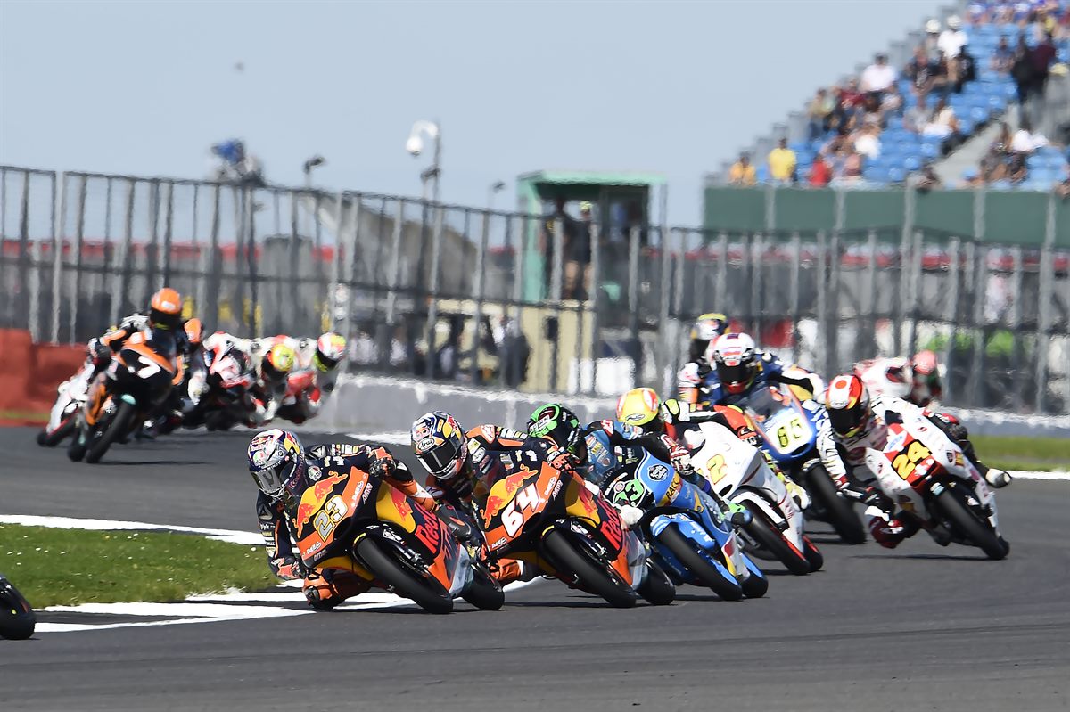 Niccolo Antonelli & Bo Bendsneyder KTM RC250 GP Silverstone Circuit 2017
