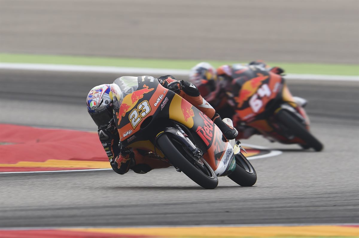 Niccolo Antonelli & Bo Bendsneyder KTM RC250 GP MotorLand Aragon 2017