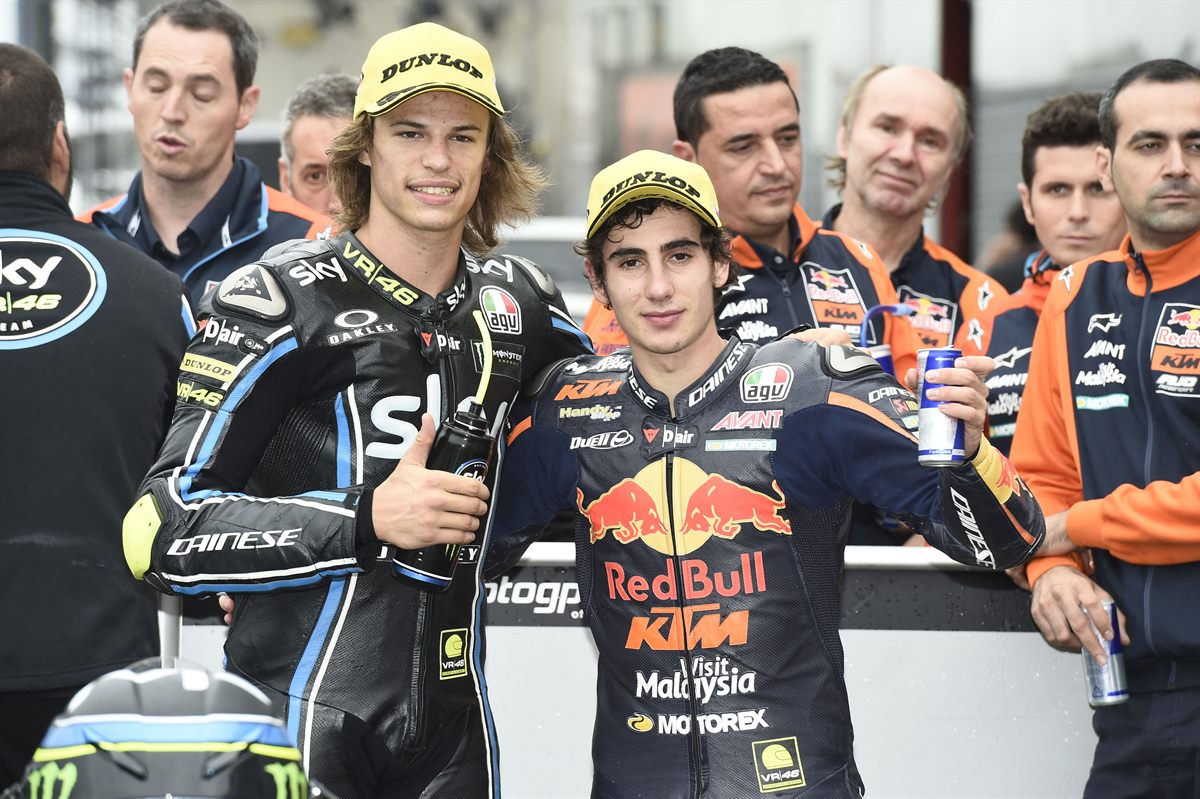 Nicolo Bulega & Niccolo Antonelli Parc Ferme Twin Ring Motegi 2017