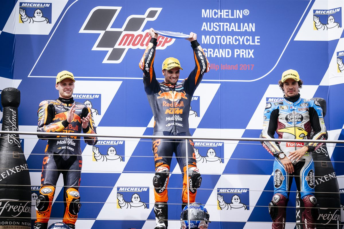 Miguel Oliveira & Brad Binder Podium Phillip Island 2017