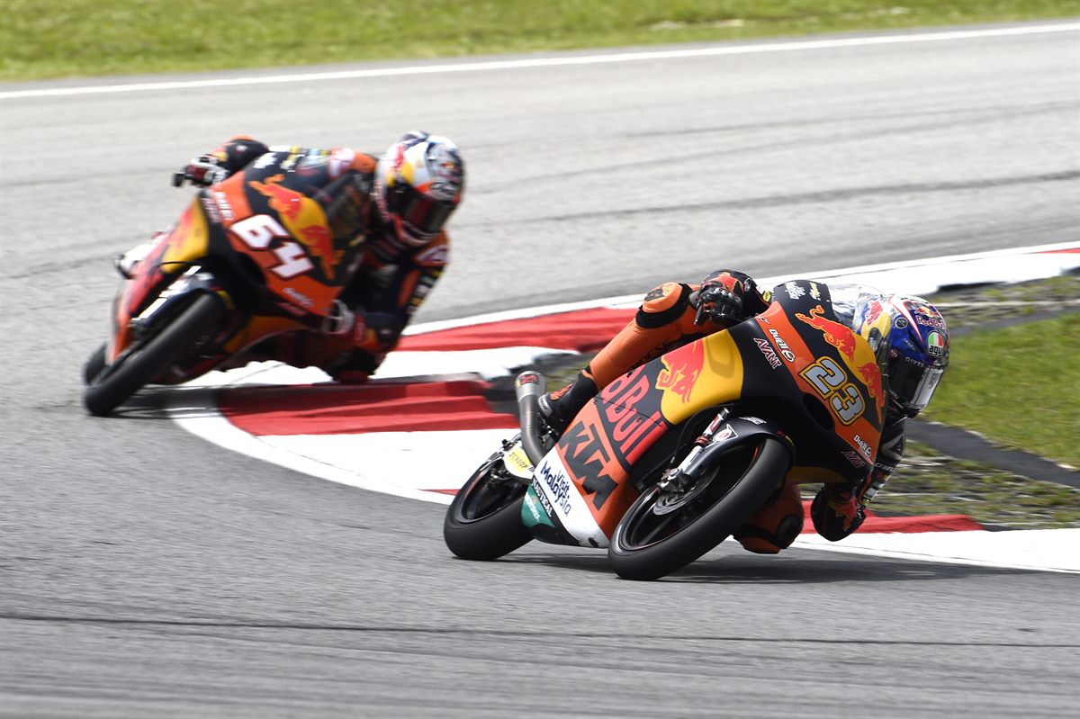 Niccolo Antonelli & Bo Bendsneyder KTM RC250 GP Sepang International Circuit 2017