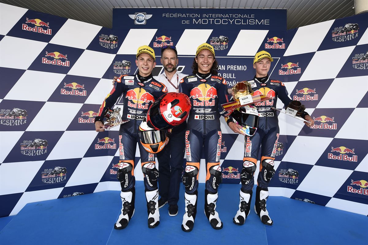 Carlos Tatay, Jens Hainbach, Can Öncü & Filip Salač Podium Circuito de Jerez 2018