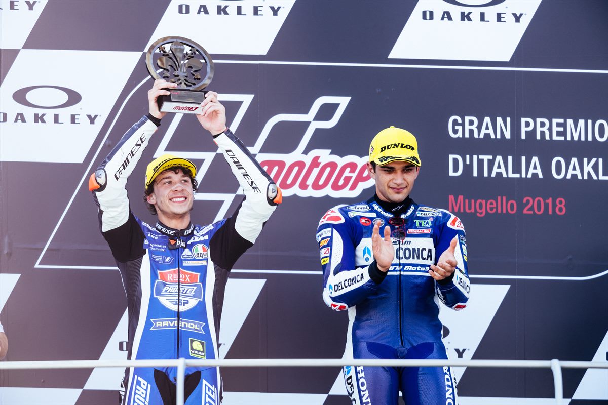 Marco Bezzecchi Podium Autodromo del Mugello 2018