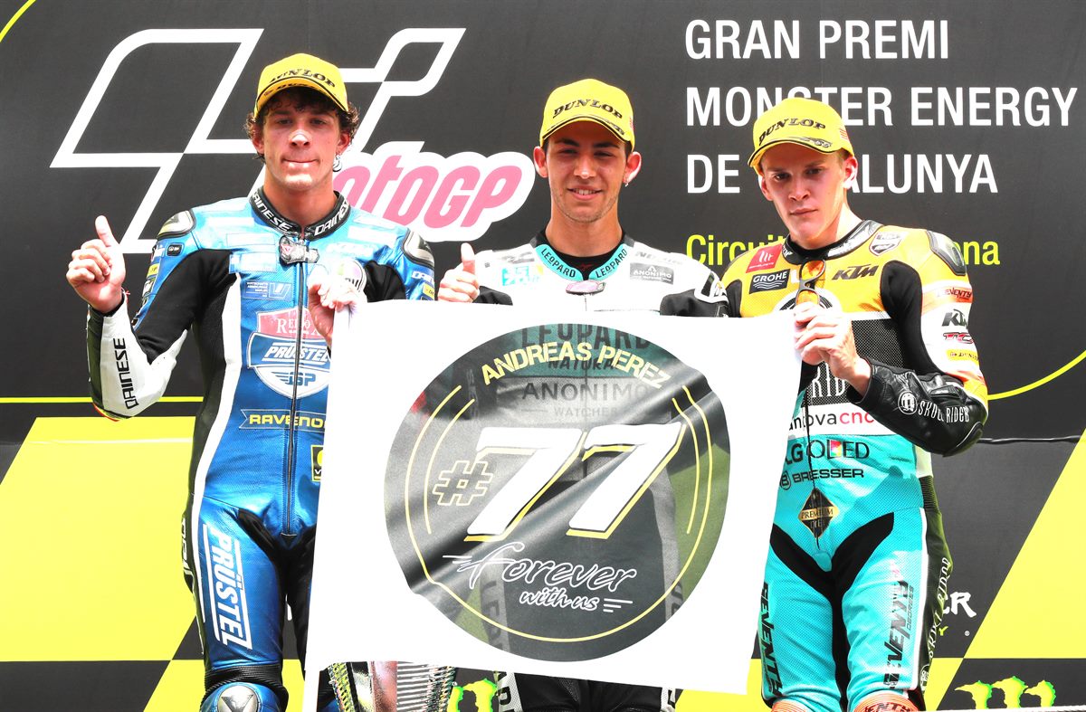 Marco Bezzecchi _ Gabriel Rodrigo Podium Circuit de Barcelona-Catalunya 2018