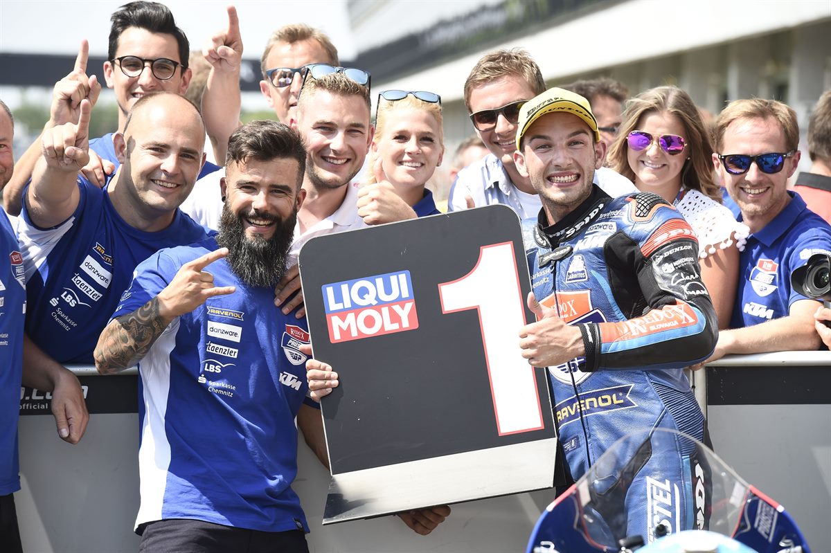 Jacub Kornfeil & Team KTM RC250 GP Parc Ferme Automotodromo Brno 2018