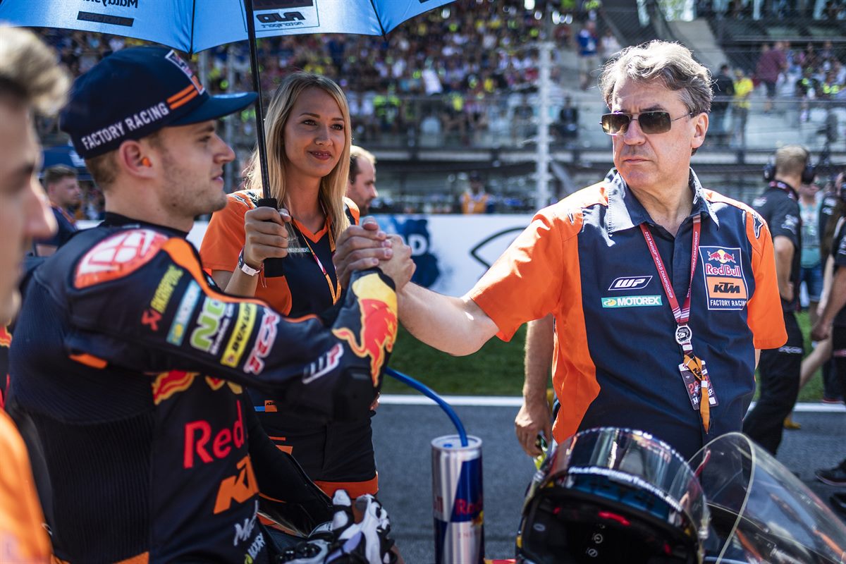 Stefan Pierer & Brad Binder KTM Moto2 Start Red Bull Ring, Spielberg 2018