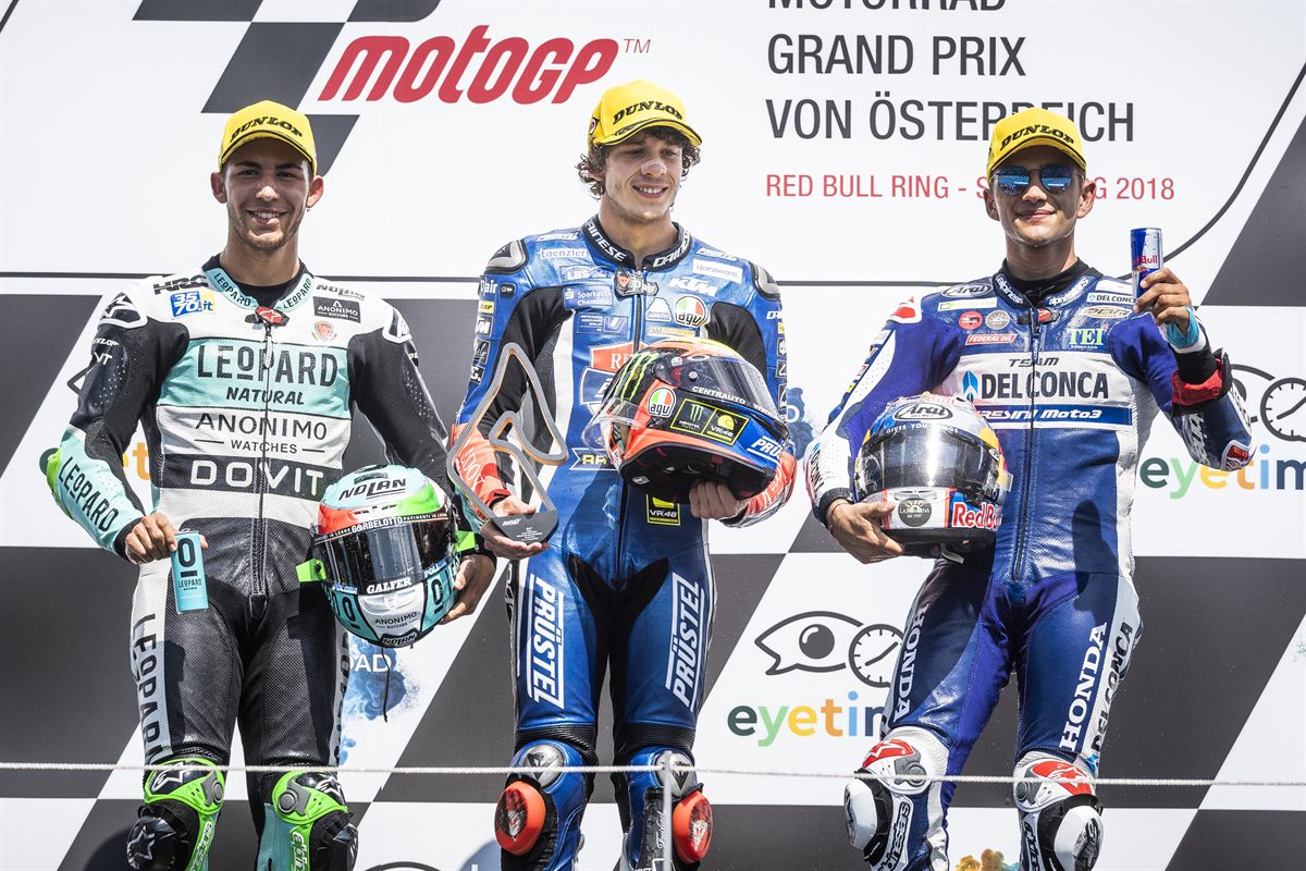 Marco Bezzecchi Podium Red Bull Ring, Spielberg 2018