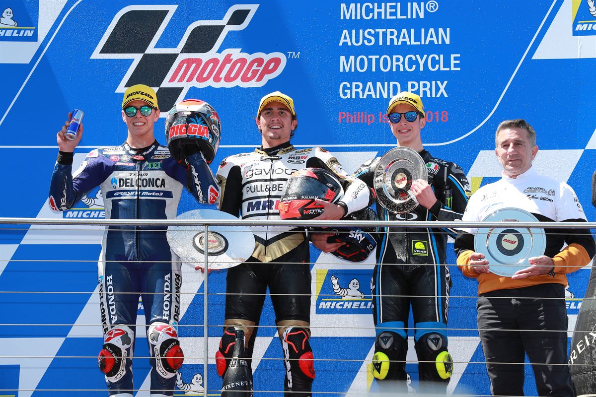 Albert Arenas & Celestino Vietti Podium Phillip Island 2018