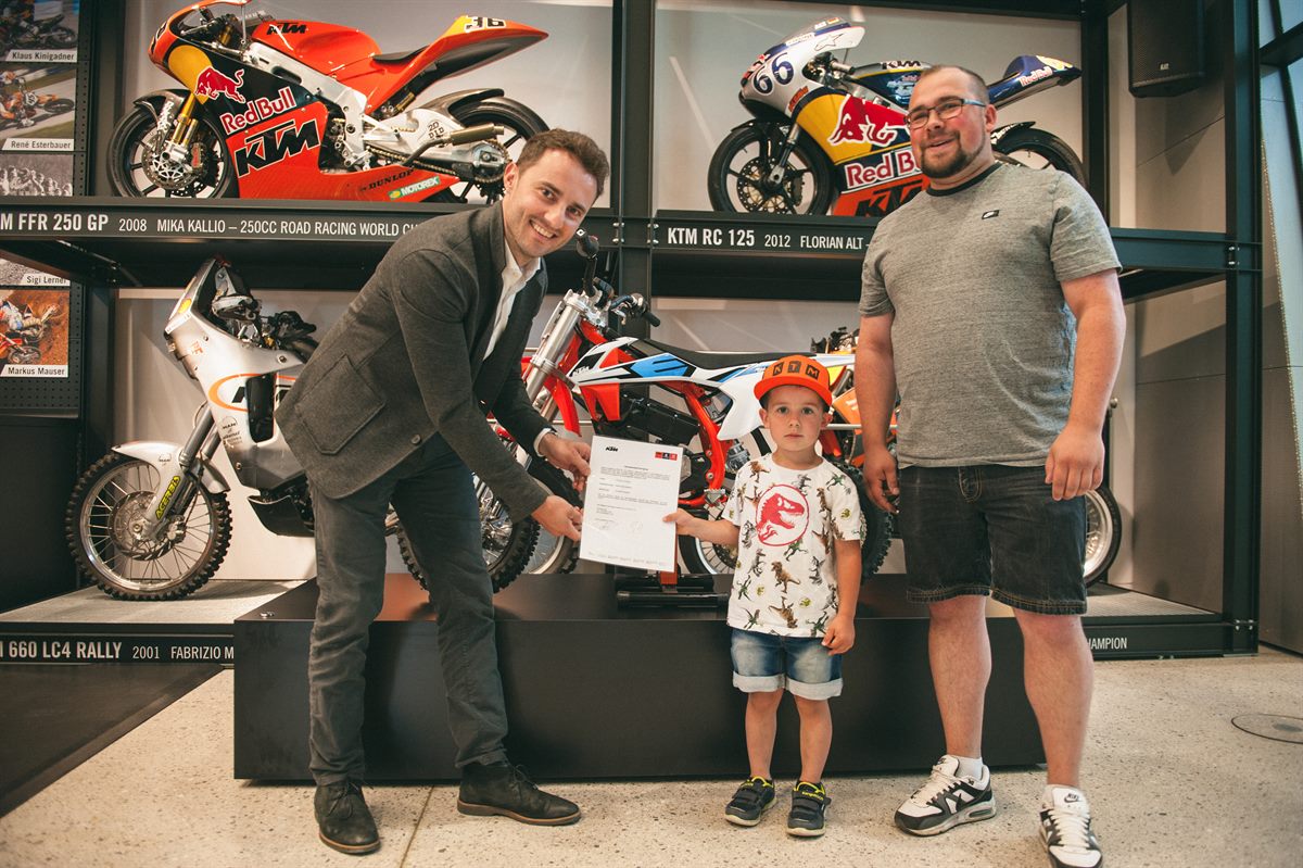 1. Platz: KTM SX-E 5 Mini-Motocrossmotorrad