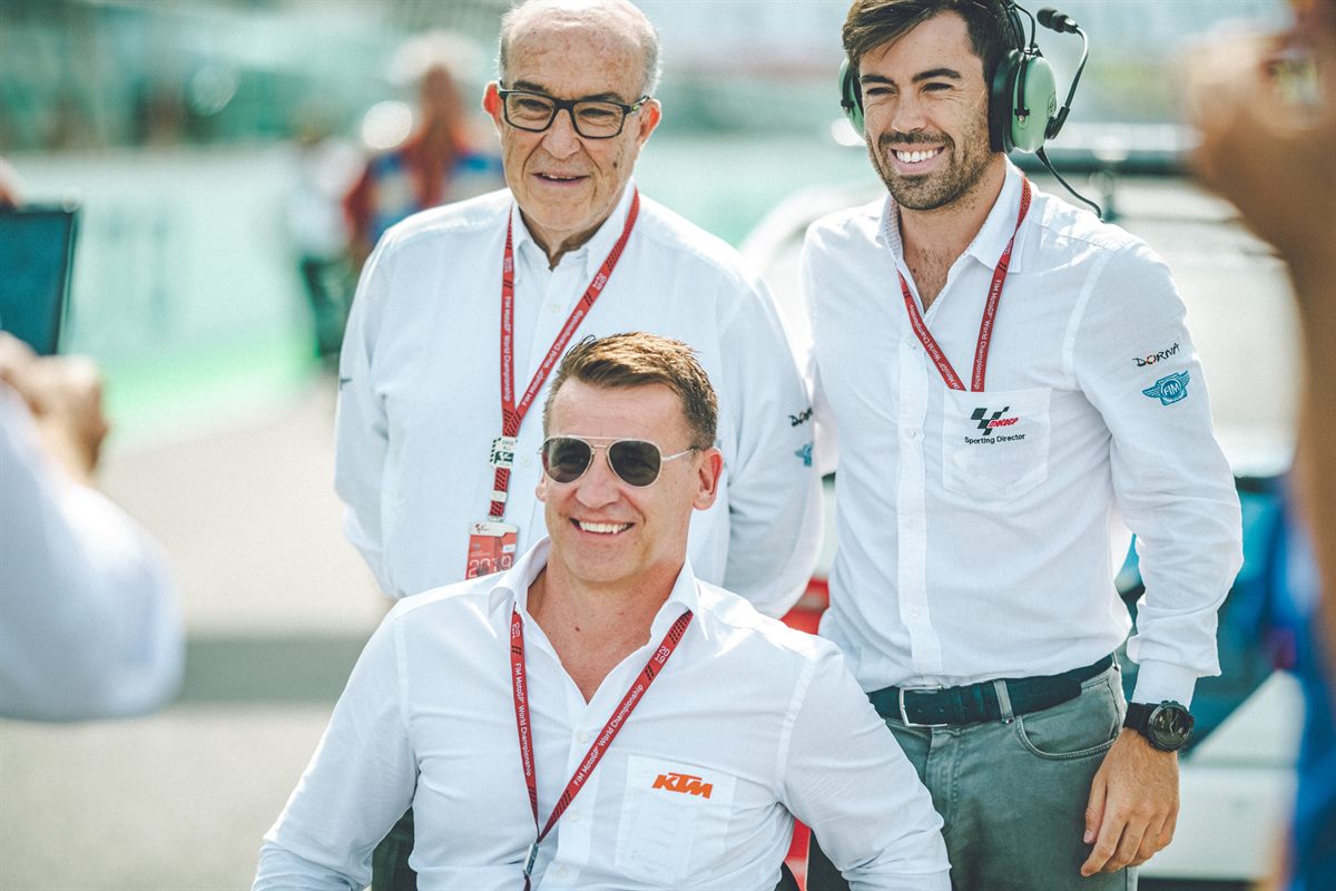 Carmelo Ezpeleta, Dorna Sports CEO, Pit Beirer & Carlos Ezpeleta Dorna Sports MD