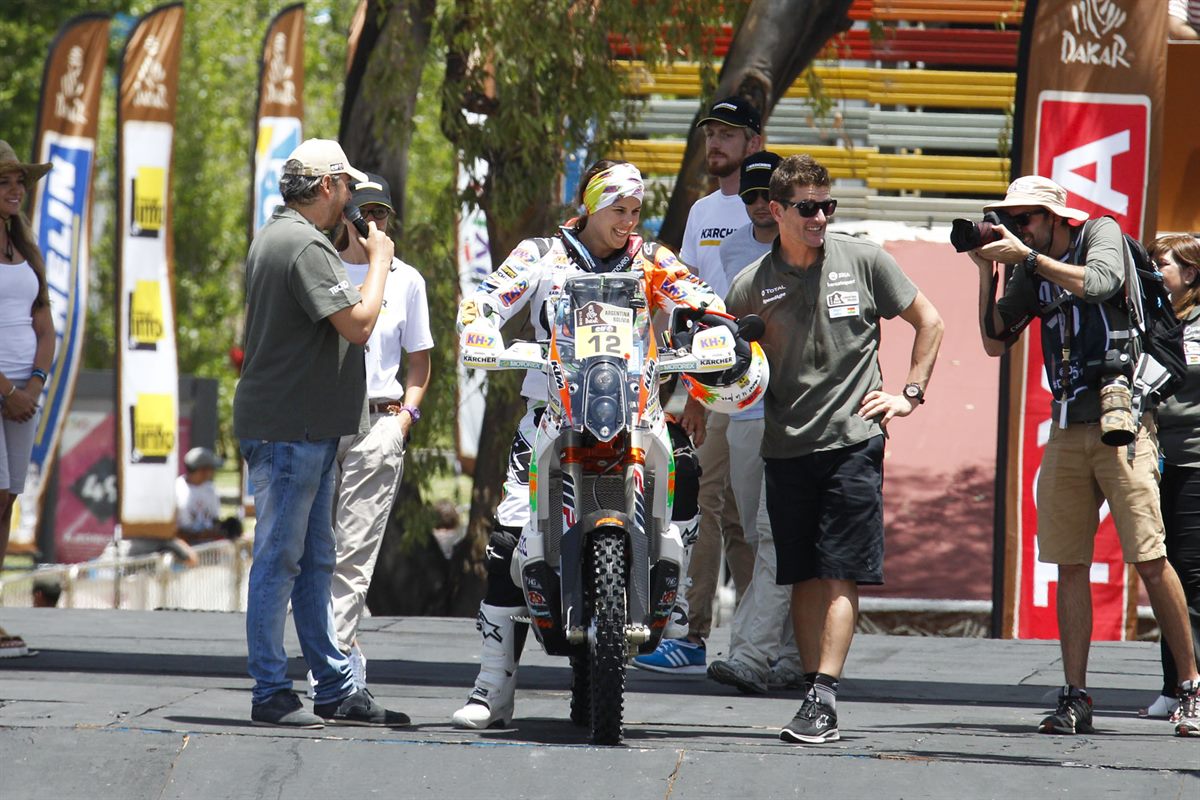 Laia Sanz KTM 450 RALLY Podium Dakar 2016