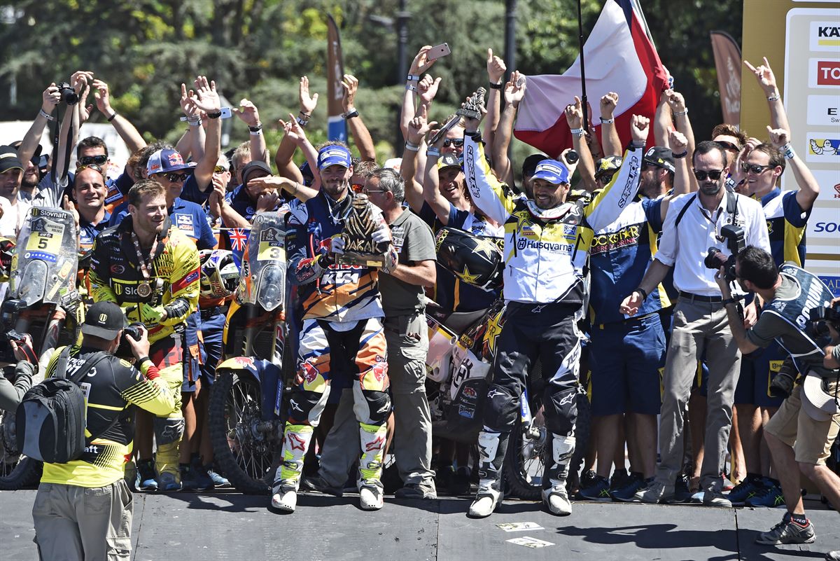 Toby Price & Stefan Svitko Podium Dakar 2016