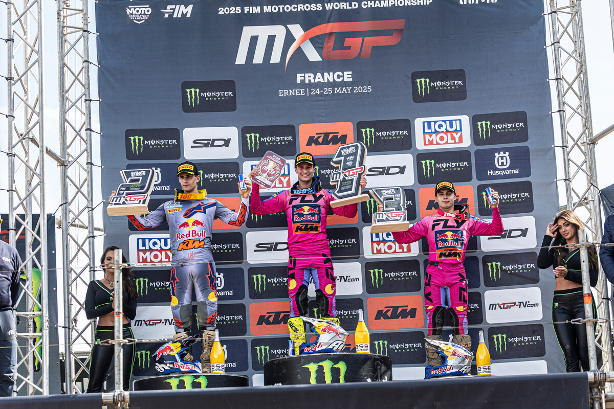 MX2 podium 2025 Grand Prix of France