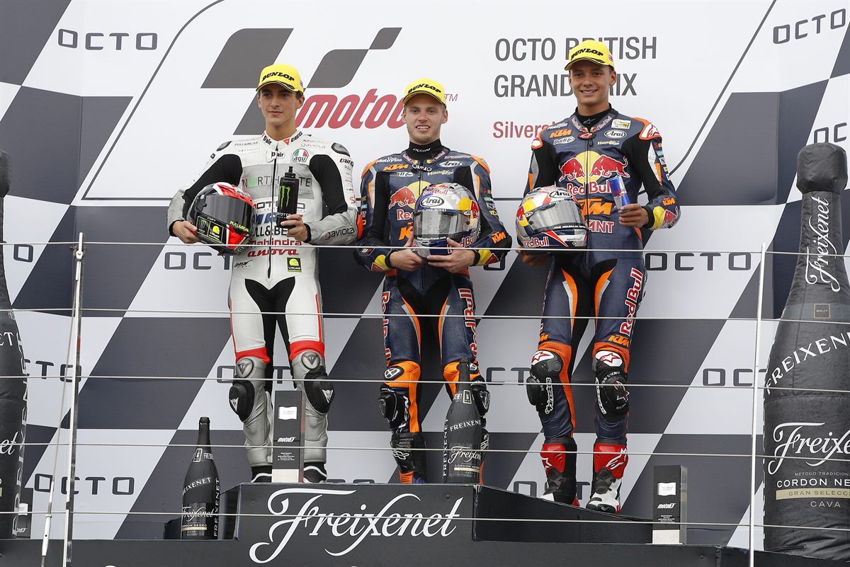 Brad Binder & Bo Bendsneyder Podium Silverstone 2016