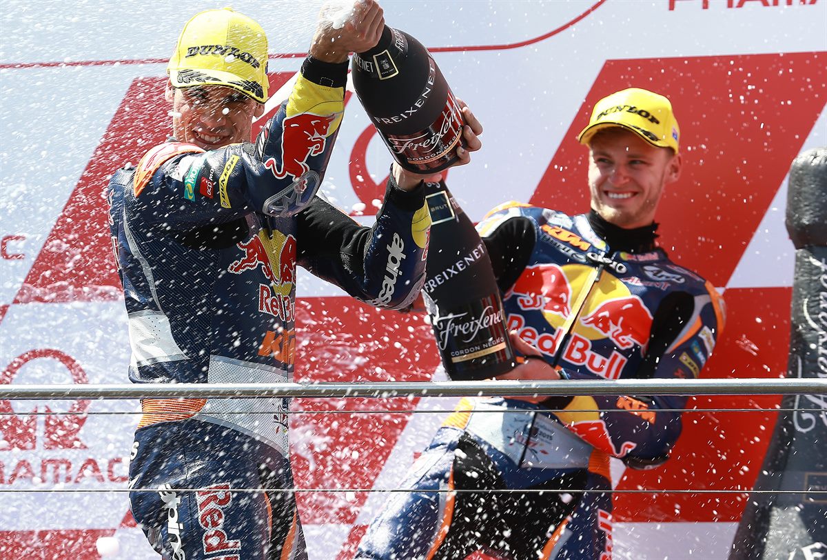 Miguel Oliveira & Brad Binder Podium 2015
